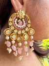 LE DAVID PINK PEARL & KUNDAN EARRINGS jewellery in 24K gold plating | XAGO Luxe