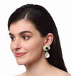 FREJA MOTHER OF PEARL, AMETHYST & BLACK ONYX CONVERT EARRINGS jewellery in 24K gold plating | XAGO Luxe