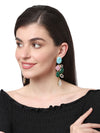 LYDIA TURQUOISE, ROSE QUARTZ AND GREEN ONYX & MOTHER OF PEARL CONVERT EARRING jewellery in 24K gold plating | XAGO Luxe