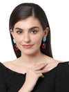 LE VALERIA TURQUOISE AND GARNET 2 IN 1 CONVERTIBLE DROP EARRINGS jewellery in 24K gold plating | XAGO Luxe