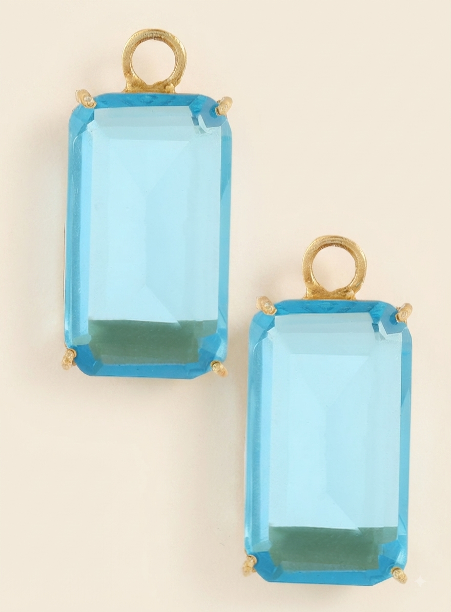 MACY BLUE ONYX GOLD PLATED DROPS