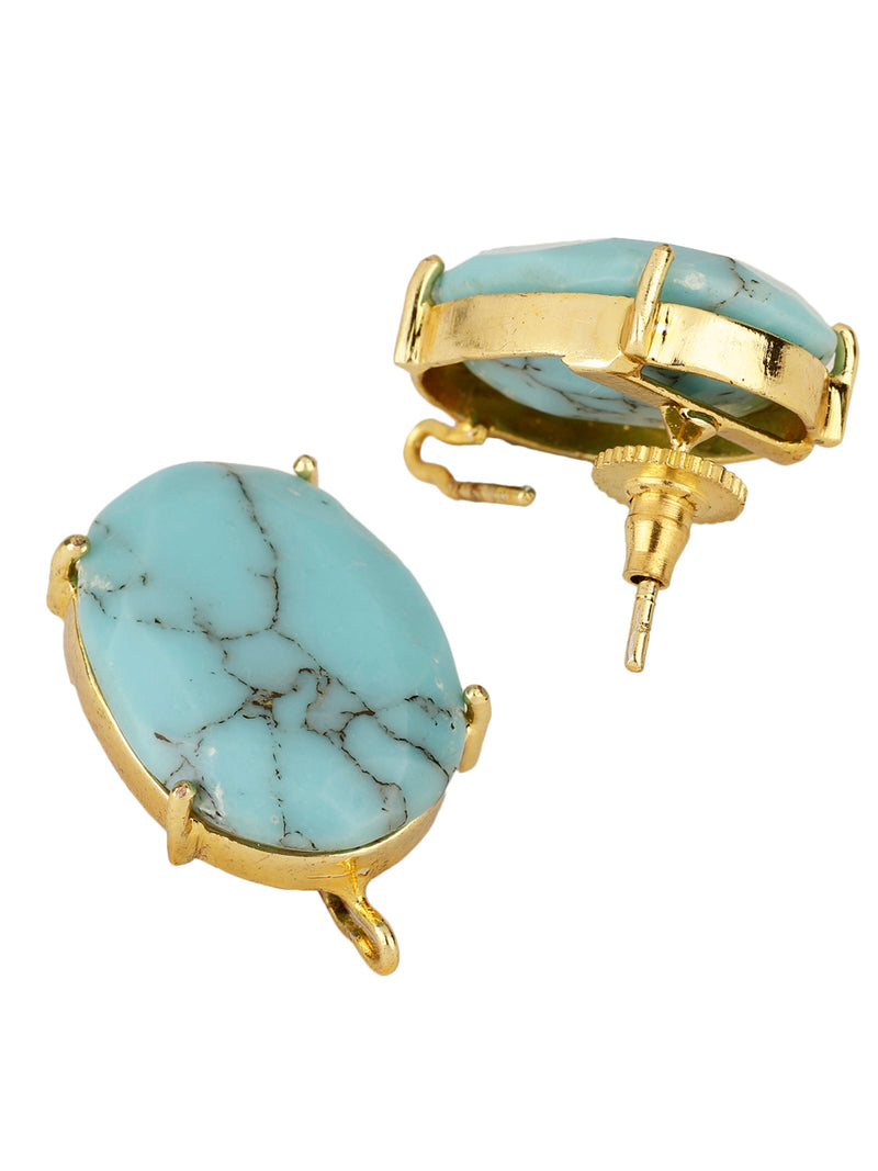 GALAXY TURQUOISE GOLD PLATED STUDS jewellery in 24K gold plating | XAGO Luxe