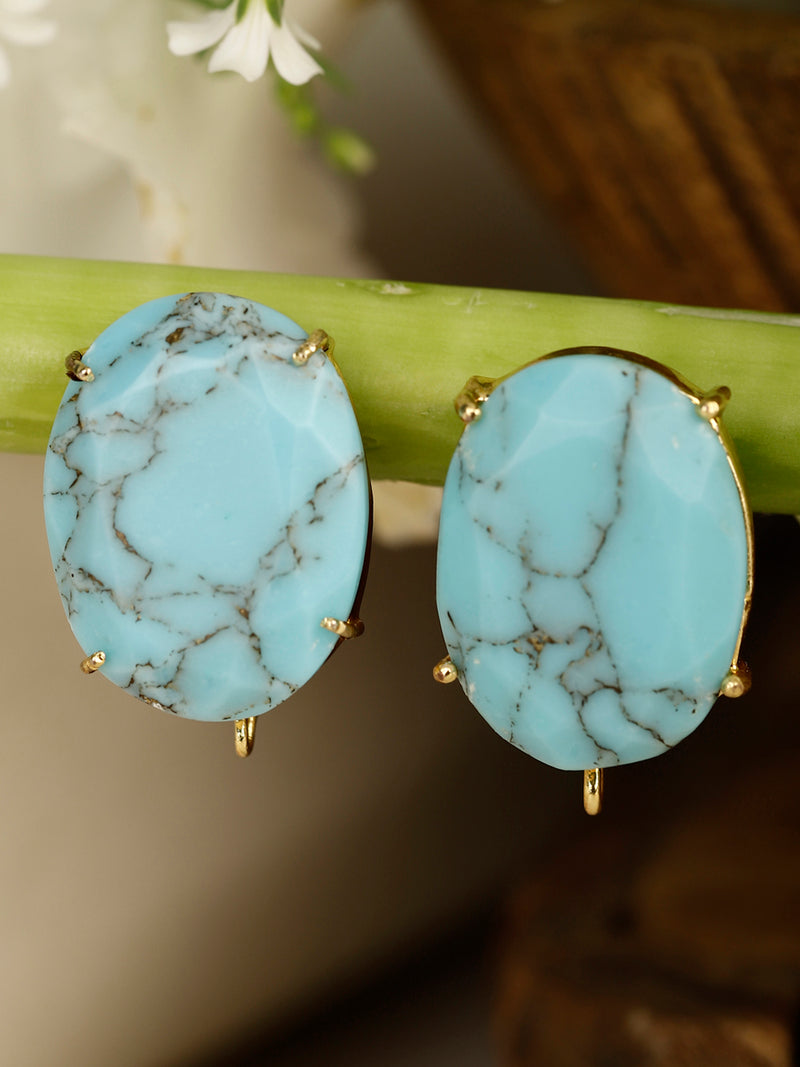 GALAXY TURQUOISE GOLD PLATED STUDS jewellery in 24K gold plating | XAGO Luxe