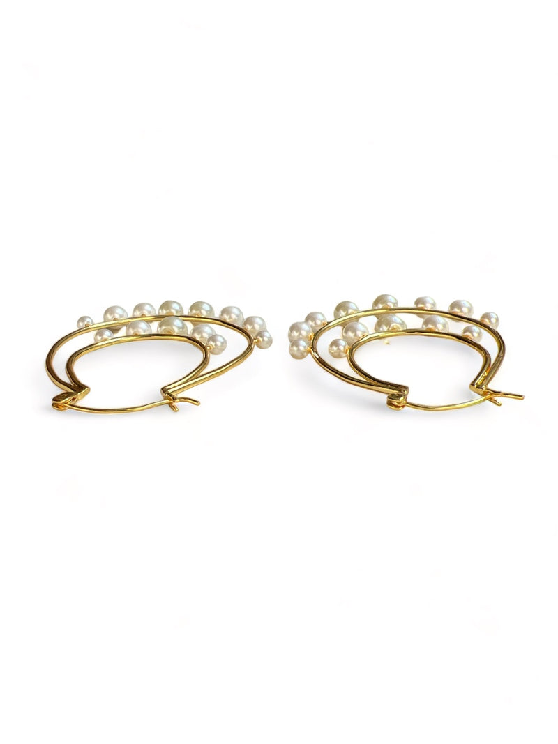VELORA HOOPS EARRINGS jewellery in 24K gold plating | XAGO Luxe