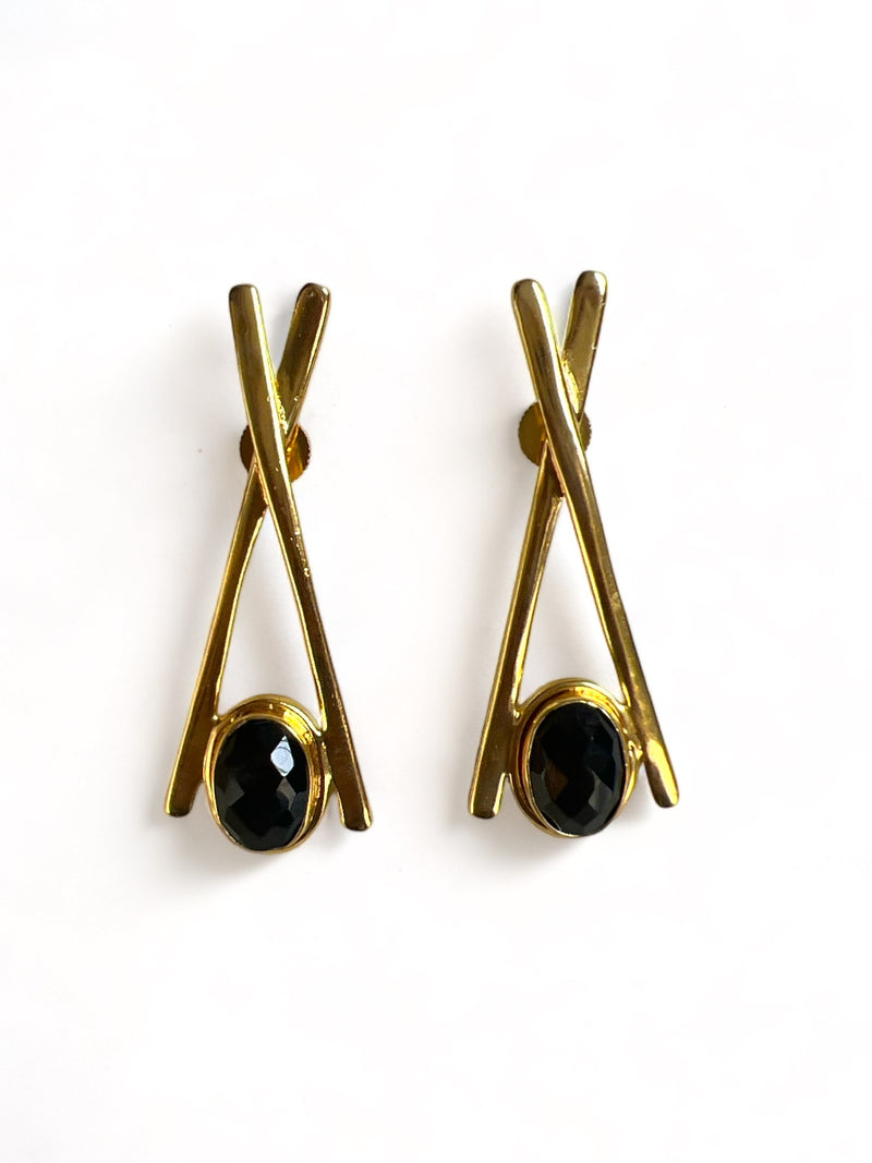 CLEMENTINE STUDS EARRINGS jewellery in 24K gold plating | XAGO Luxe