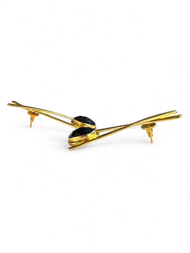 CLEMENTINE STUDS EARRINGS jewellery in 24K gold plating | XAGO Luxe