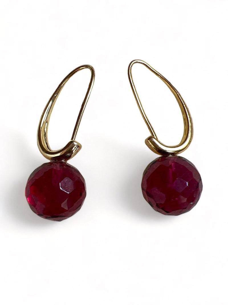 GOLD TONED PINK CONTEMPORARY SHAPED DROP EARRINGS jewellery in 24K gold plating | XAGO Luxe