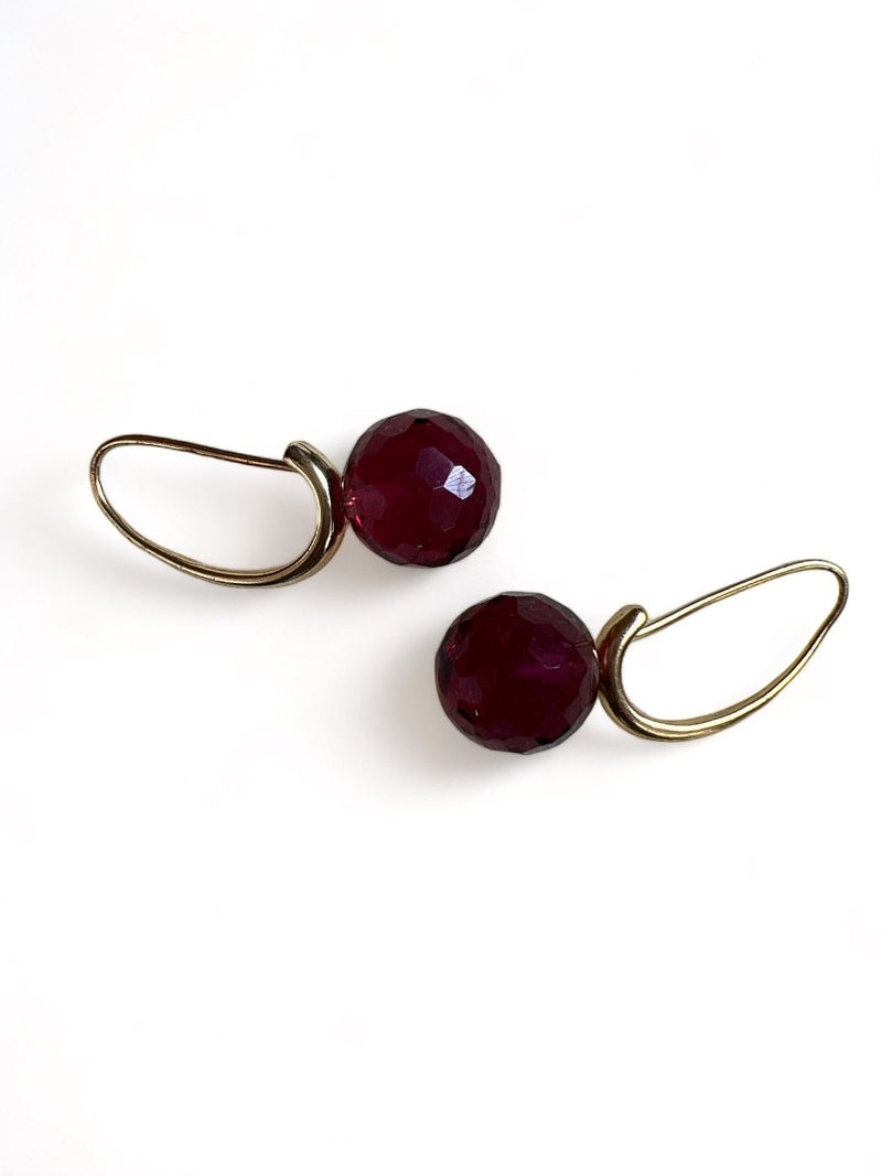 GOLD TONED PINK CONTEMPORARY SHAPED DROP EARRINGS jewellery in 24K gold plating | XAGO Luxe
