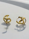 LE IZABELLA GOLD PLATED CONTEMPORARY SHAPED STUD EARRING jewellery in 24K gold plating | XAGO Luxe