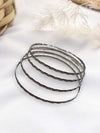 LE ATHULYA SET OF 4 SILVER PLATED OXIDIZED BANGLES jewellery in 24K gold plating | XAGO Luxe