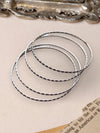 LE ASMI SET OF 4 SILVER PLATED OXIDIZED BANGLES jewellery in 24K gold plating | XAGO Luxe
