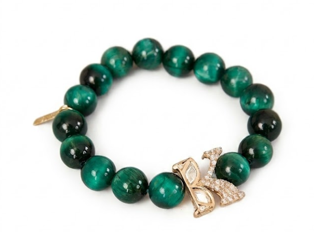 Vivaan Rakhi – Polki Motif Rakhi with Green Beads | Rakshabandhan by XAGO