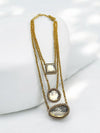 LE CAITRI GOLD AND WHITE KUNDAN NECKLACE jewellery in 24K gold plating | XAGO Luxe