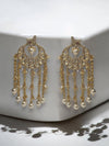 LE UKSITA WHITE PEARL & MOISSANITE EARRINGS jewellery in 24K gold plating | XAGO Luxe