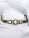 LE UDITI GOLD PLATED GREEN MOISSANITE STUDDED NECKLACE jewellery in 24K gold plating | XAGO Luxe