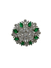 LE BHAMA GREEN FLOWER SHAPE ADJUSTABLE FINGER RINGS