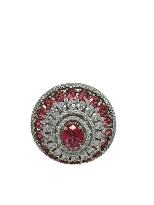 SAUNDARYA  Pearls Pink Dazzling  Finger Ring