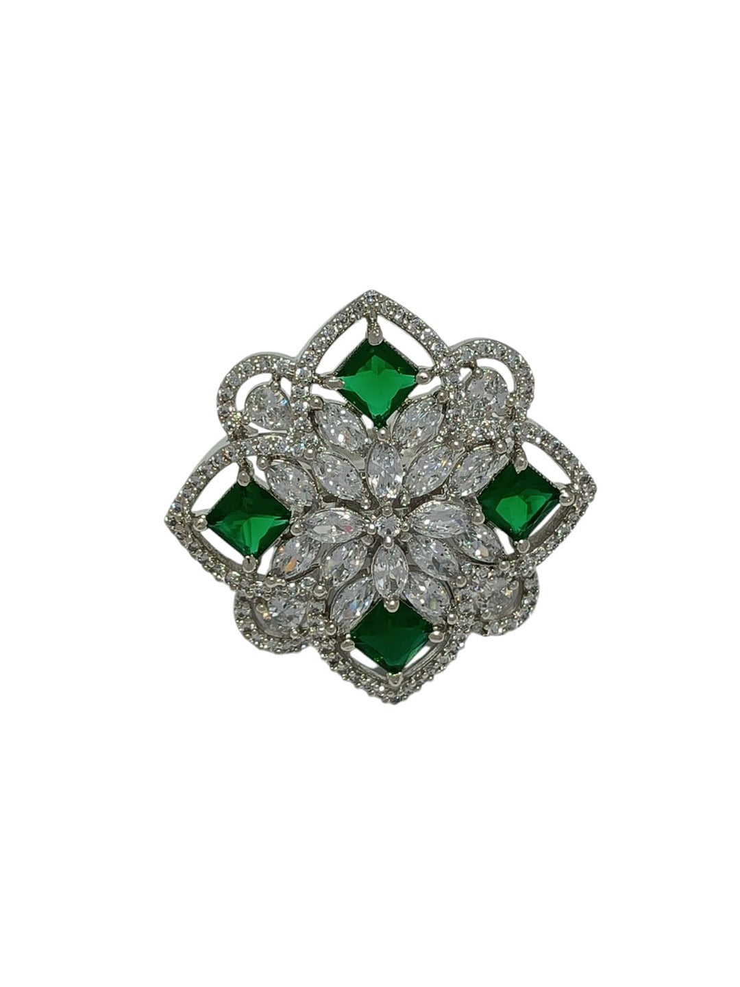 Gold Plated Green Finger Ring