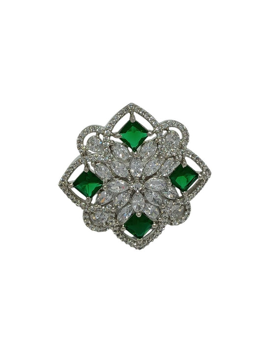 Gold Plated Green Finger Ring