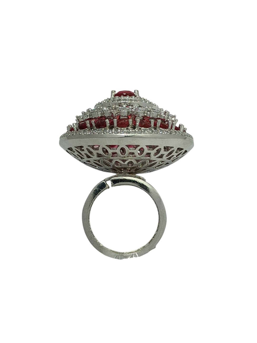 SAUNDARYA  Pearls Pink Dazzling  Finger Ring