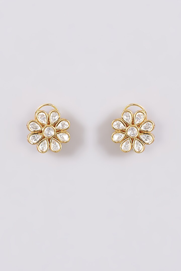 XAGO Le Adisha Kundan Stud Earring Brass 18K Gold