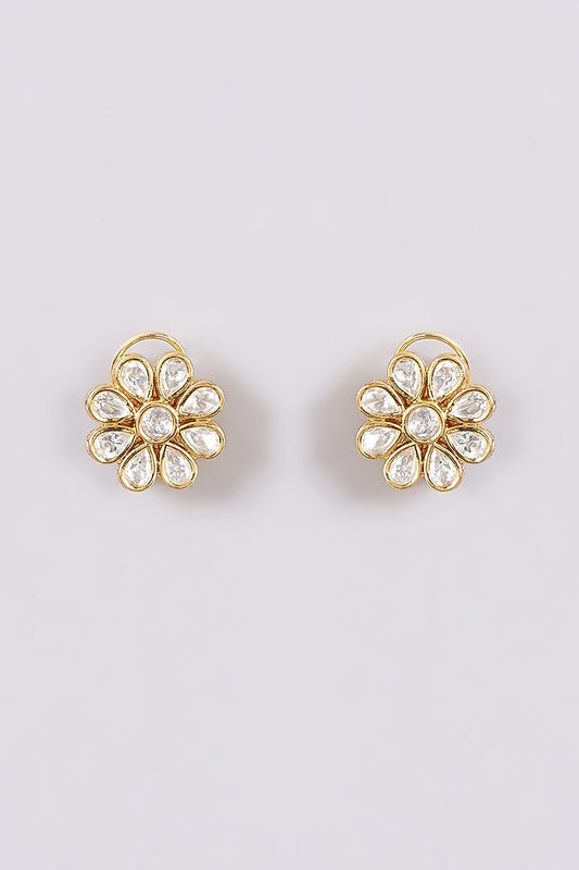 XAGO Le Adisha Kundan Stud Earring Brass 18K Gold