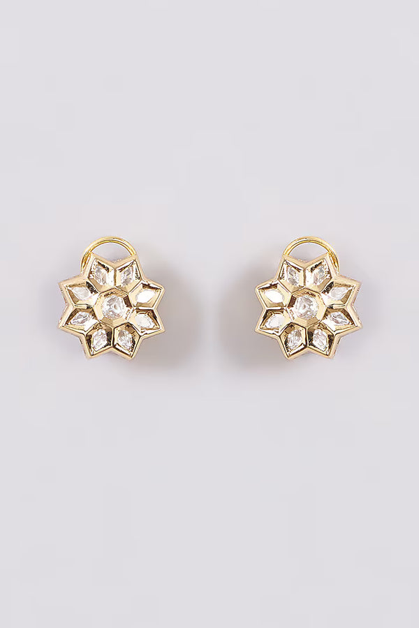 Le Elina XAGO Kundan Stud Earring - Brass 22K Gold Plated.