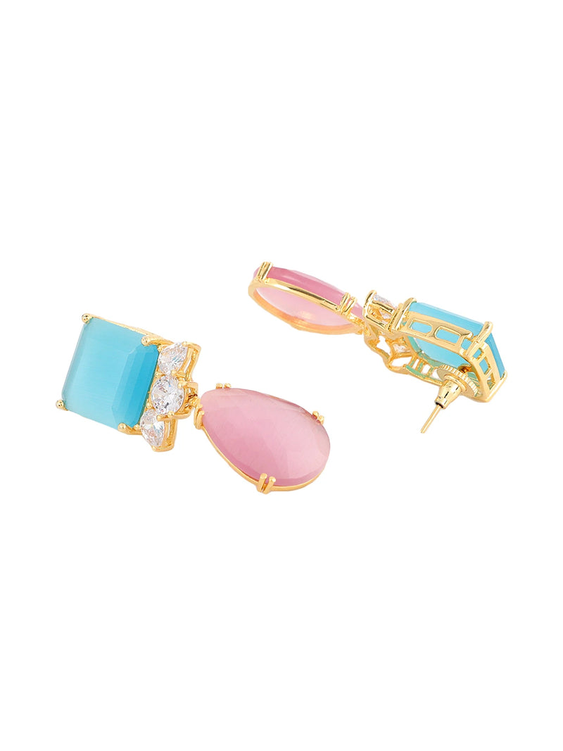Aqua Rosé Cascade Earrings