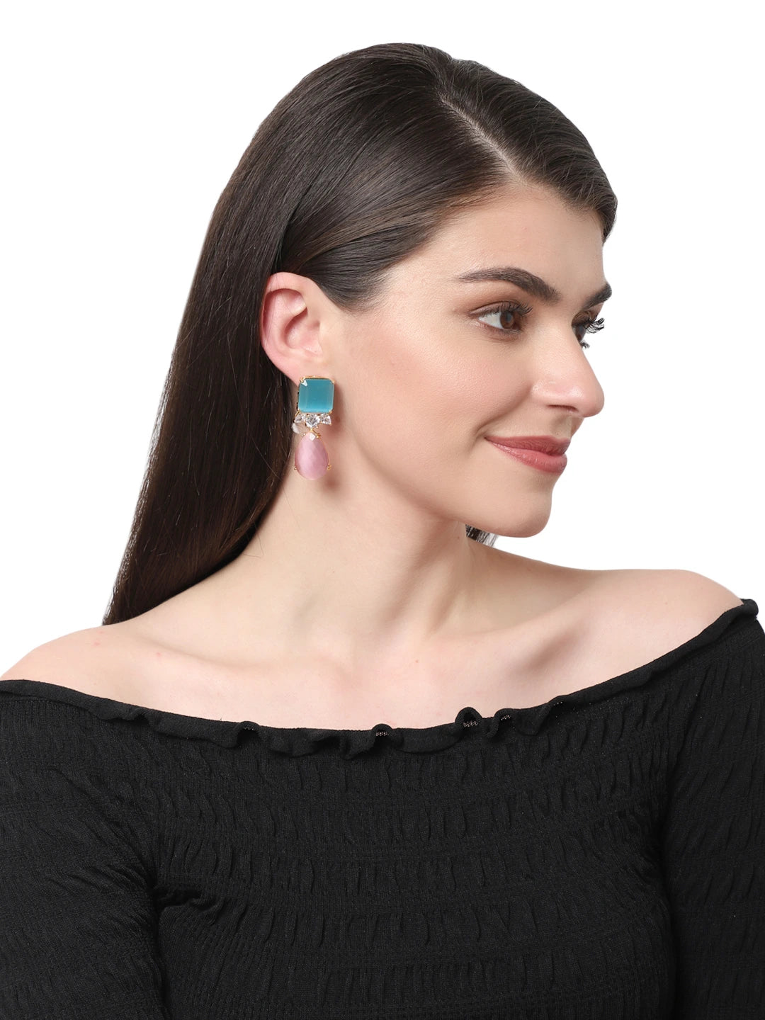 Aqua Rosé Cascade Earrings