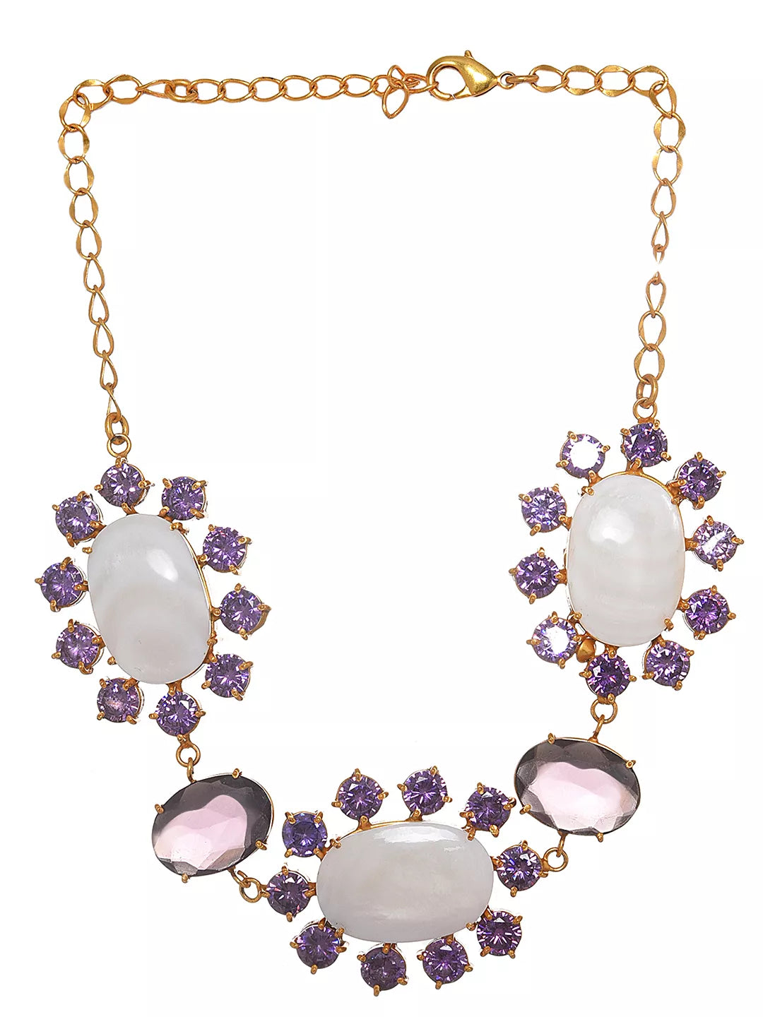 Xago Zoe Amethyst & Mother of Pearl Choker | Handcrafted Gemstone Statement Necklace