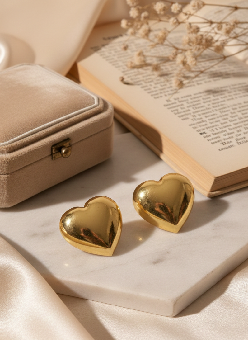 Gold plated heart shaped Earrings 