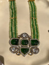 LE ARIADNA GOLD PLATED GREEN KUNDAN STUDDED NECKLACE jewellery in 24K gold plating | XAGO Luxe