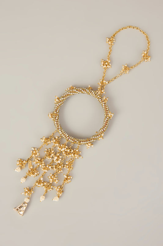 Saanvika Lumba – Polki Monogram Lumba with Pearl Motifs | Rakhi for Bhabhi by XAGO