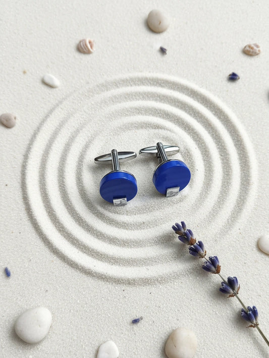 Azure Crest Round Cufflinks