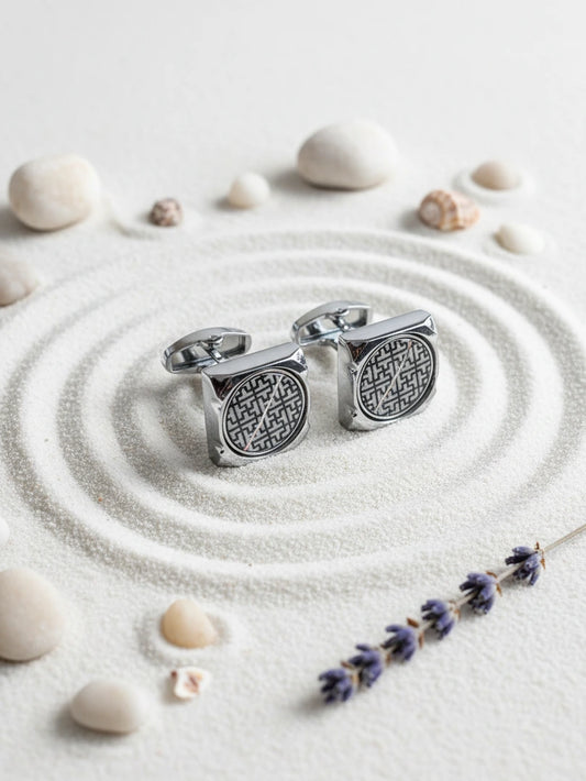 ZenMaze Steel Cufflinks