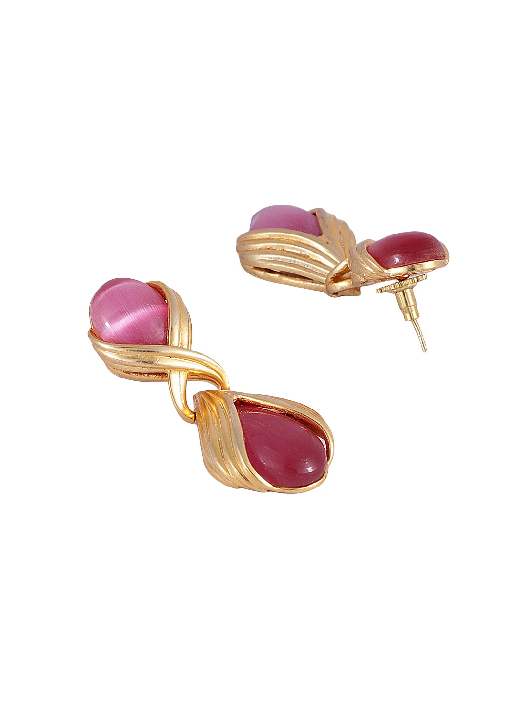 Rosé Nocturne Pink Stone Drop Earrings
