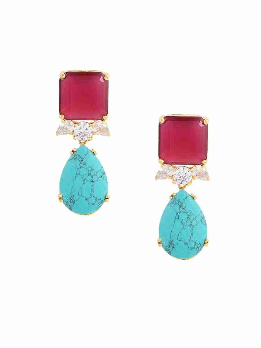 RISHIKA TURQUOISE DROP EARRING - Image 3