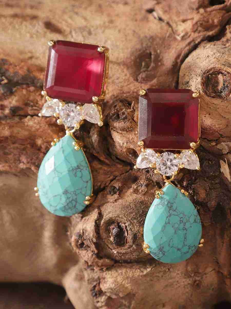 RISHIKA TURQUOISE DROP EARRING - Image 5