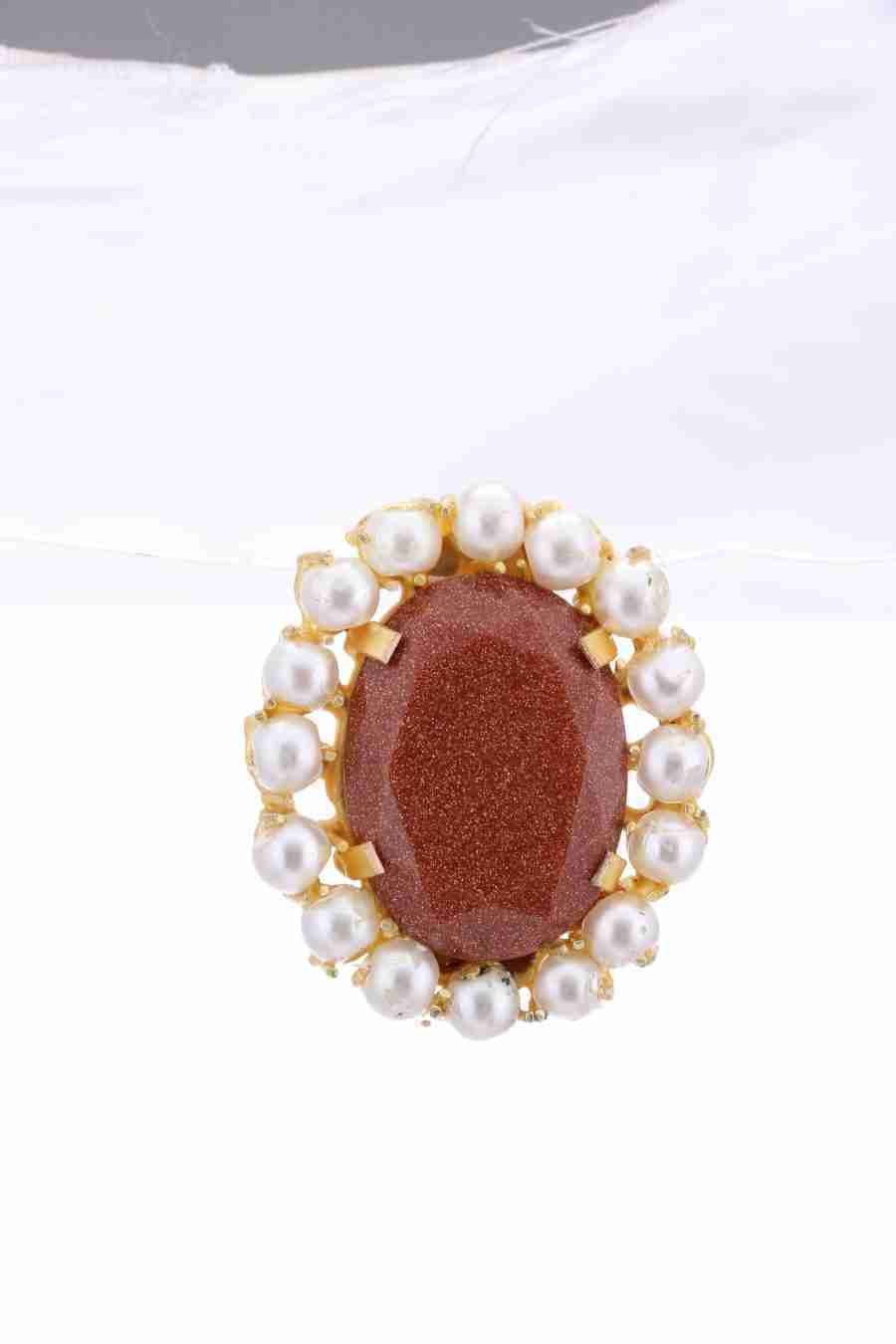 UNIDA SUNSTONE AND PEARL STUDS - Image 3