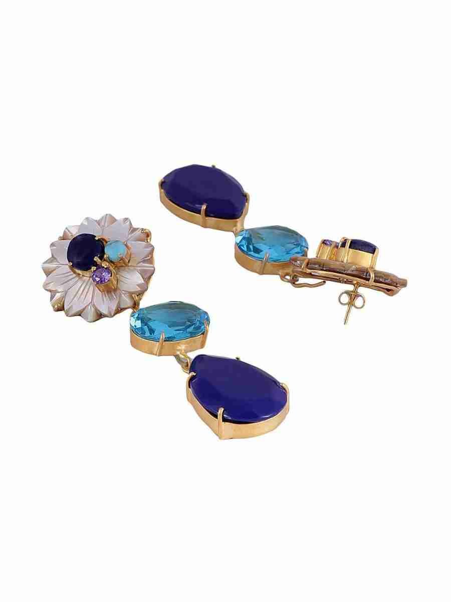 HONIMA 4 IN 1 CONVERTIBLE EARRING WITH MOP FLOWERS - Image 3