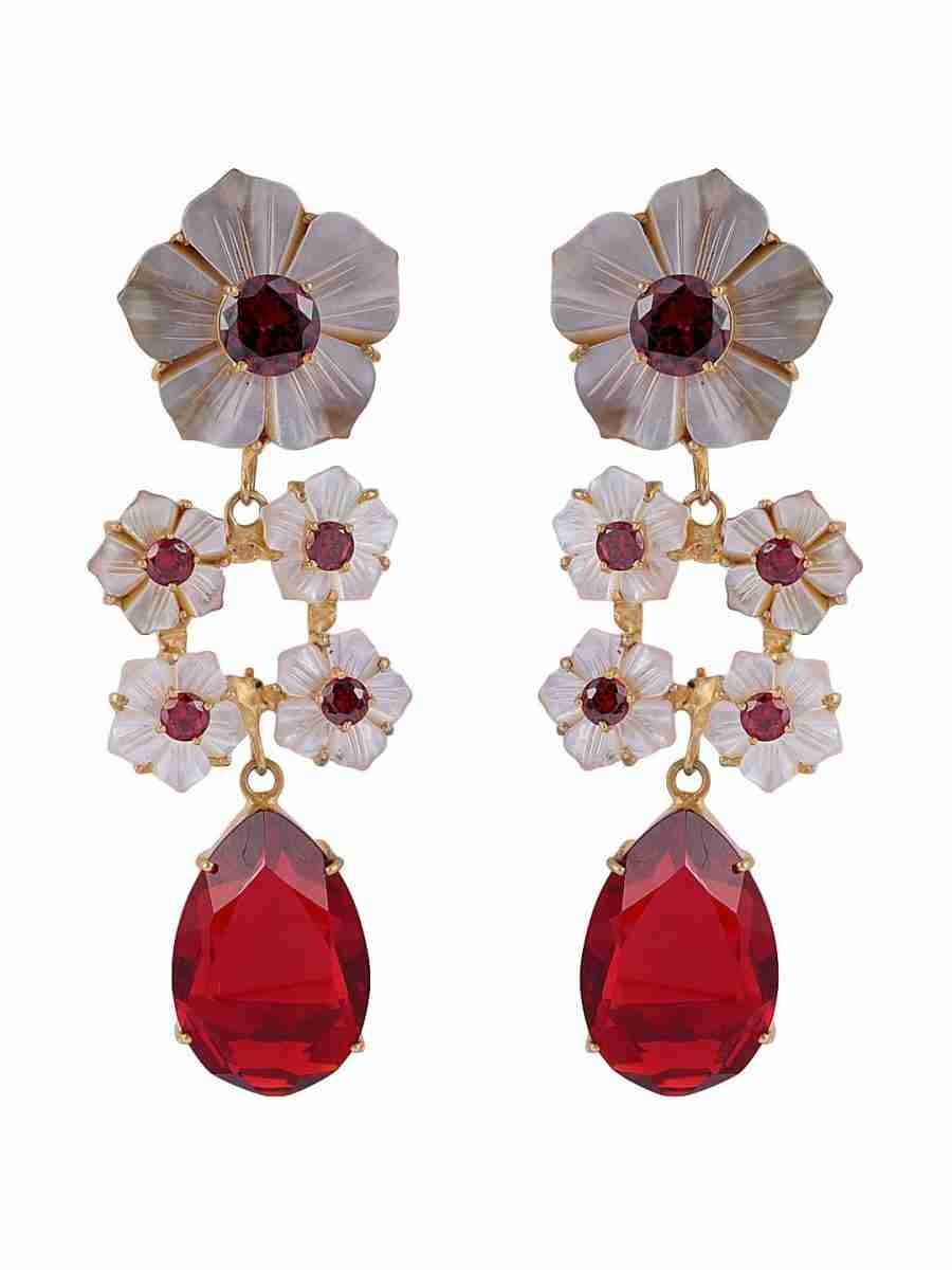 VERONA 4 IN 1 CONVERTIBLE EARRING WITH SEMIPRECIOUS STONES - Image 2