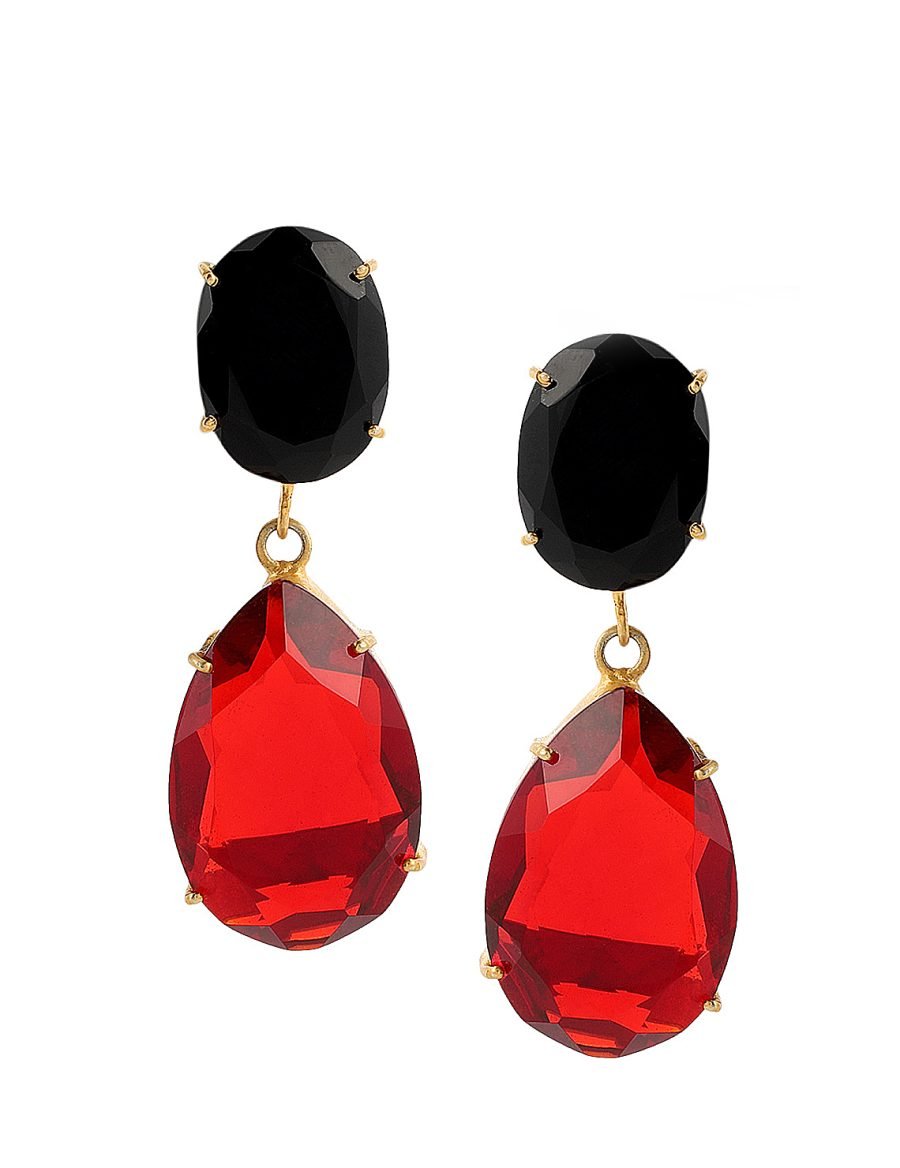 HECATE BLACK ONYX & GARNET CONVERT EARRINGS - Image 2