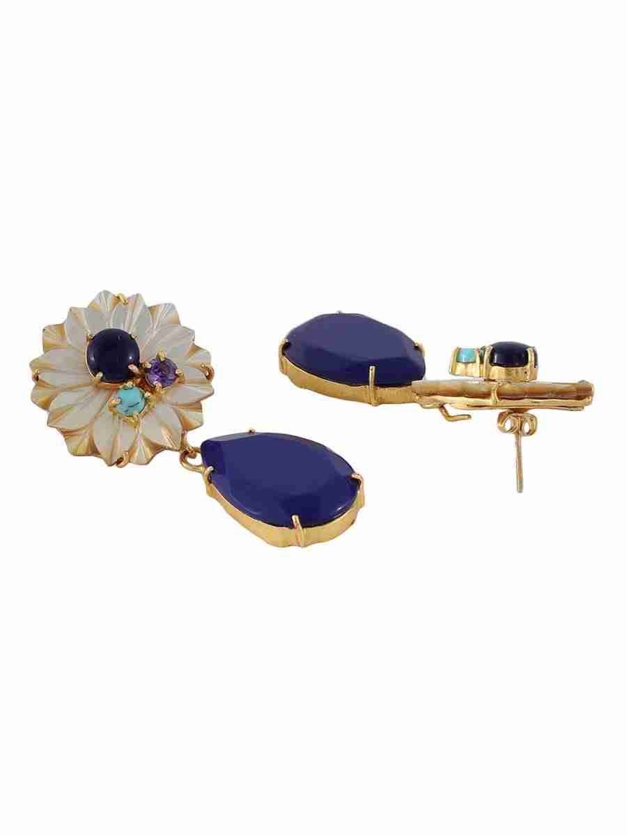 MINERVA LAPIS AND MOTHER OF PEARL EARRINGS - Image 3