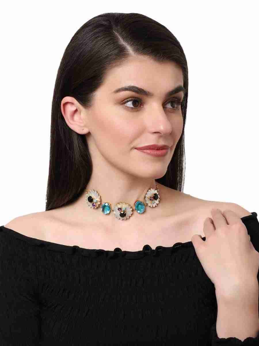 SHIVERA BLUE QUARTZ CHOKER NECKLACE