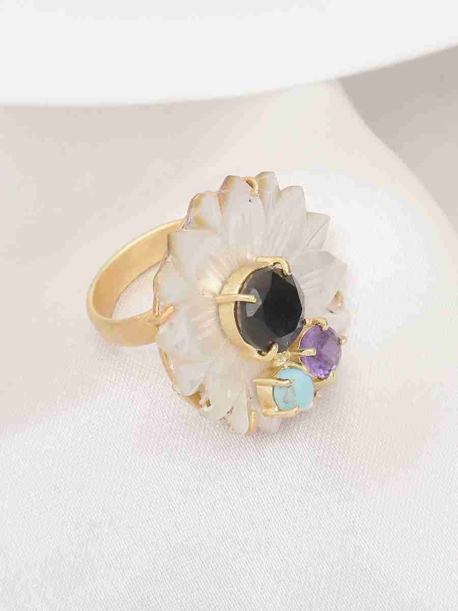 MARISOL BLACK ONYX & TURQUOISE RING