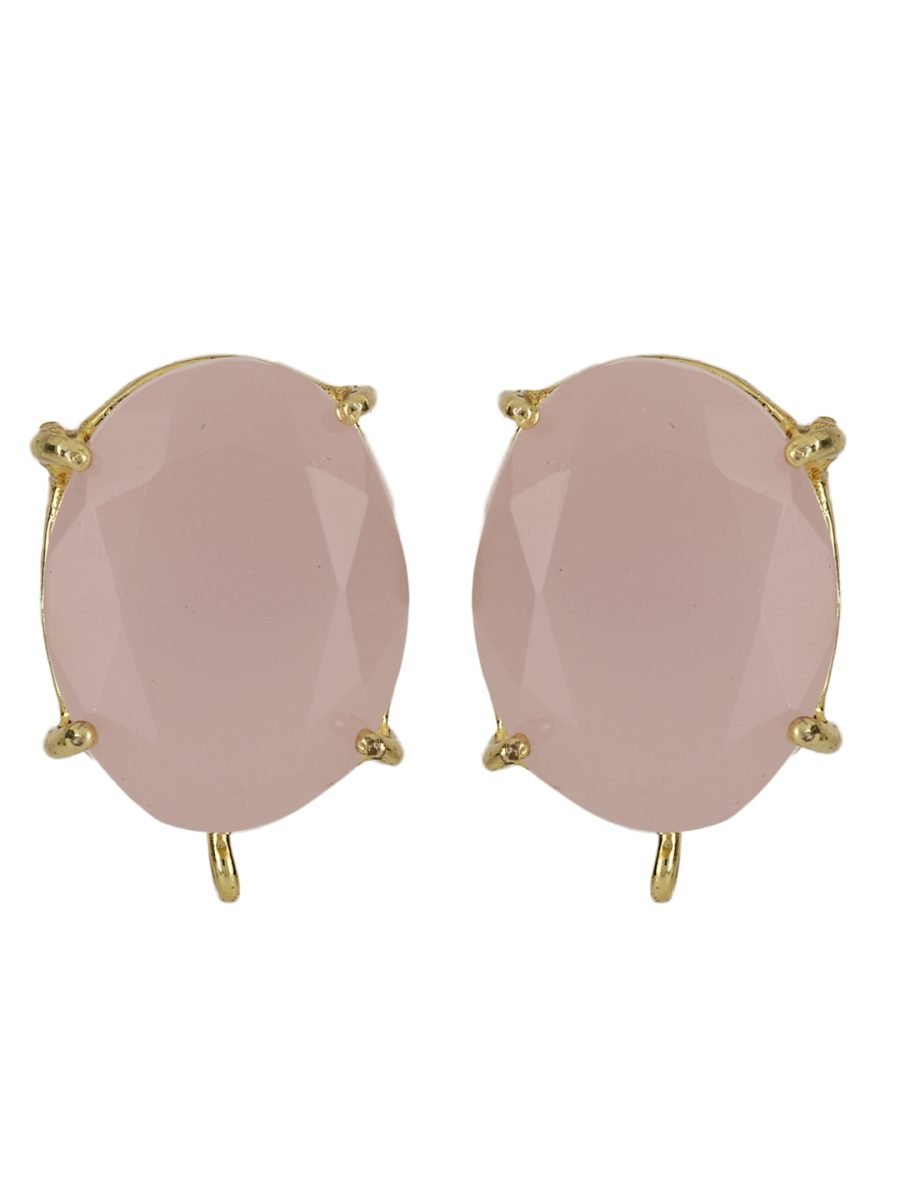 BACCA PINK ONYX GOLD PLATED STUDS - Image 3