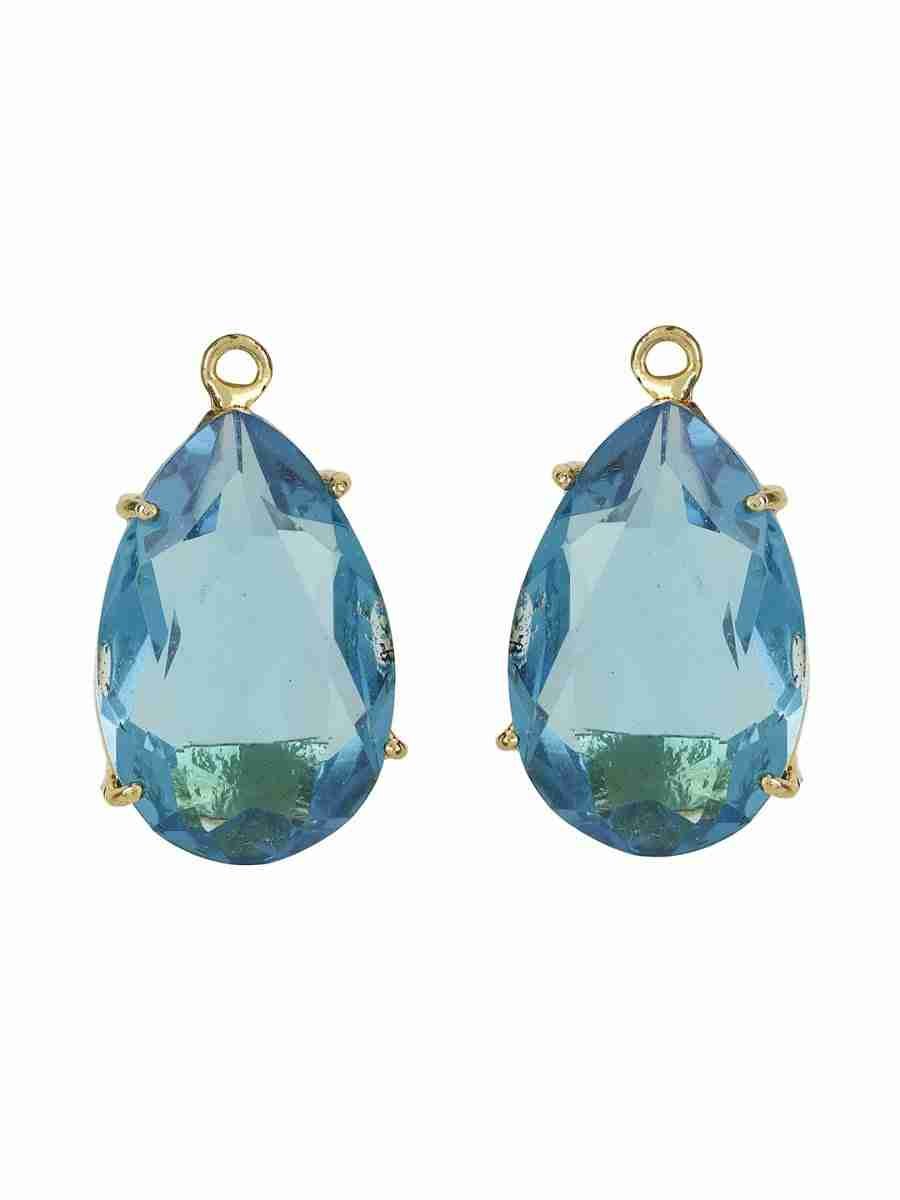 MABEL BLUE TOPAZ GOLD PLATED DROPS