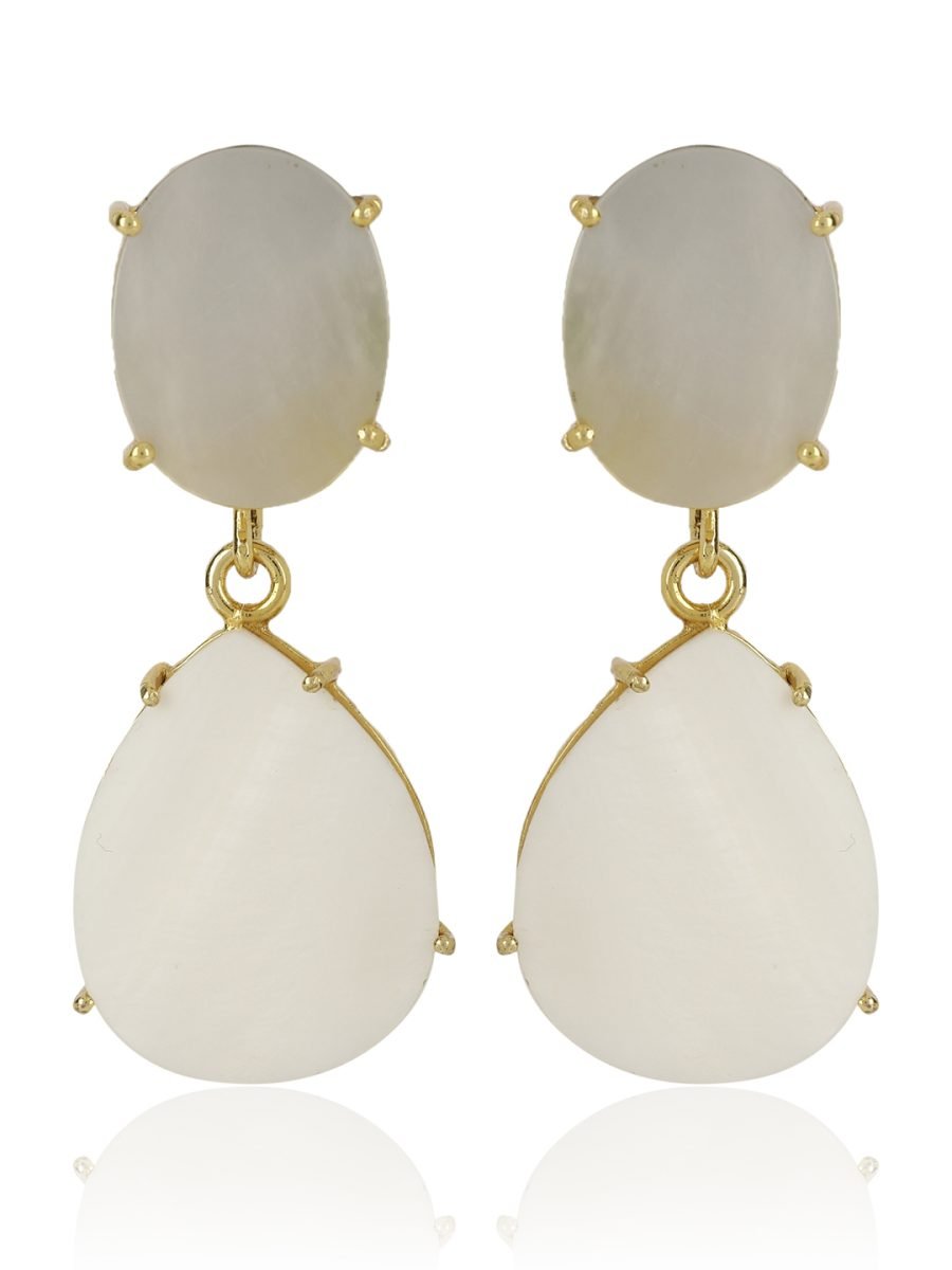 AVANI MOTHER OF PEARL CONVERTIBLE DROP EARRINGS - Image 2