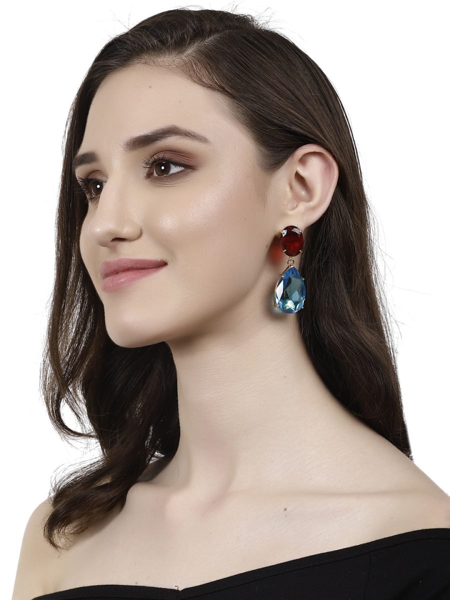 KIRIT PURPLE AND BLUE CONVERTIBLE DROP  EARRINGS