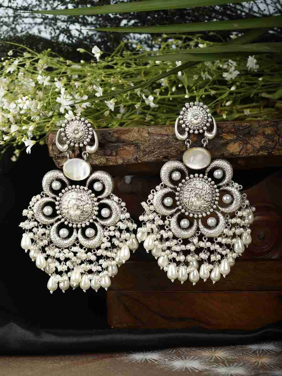 ISHITA SILVER PLATED EARRINGS - Image 2